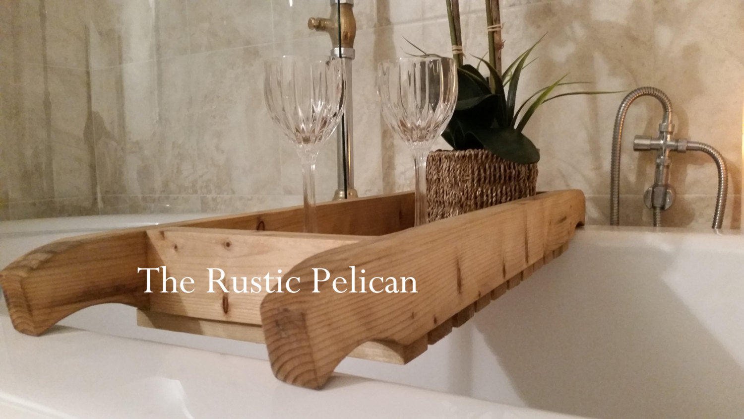 Peg and Awl Reclaimed Wood Tub Caddy Tray, Fits Standard Tub on Food52