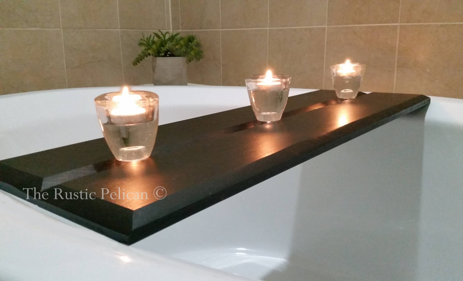 Wooden Bath Tray Candles Personal Care Products Tub Indoors Stock Photo by  ©NewAfrica 568157828