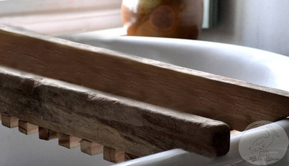 Modern Rustic Decor, Bath Tray-Shower Caddy - FREE SHIPPING - The