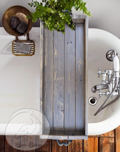 Bath Tray, Shower Caddy, Modern Farmhouse, Primitive, Bathroom Decor - The  Rustic Pelican