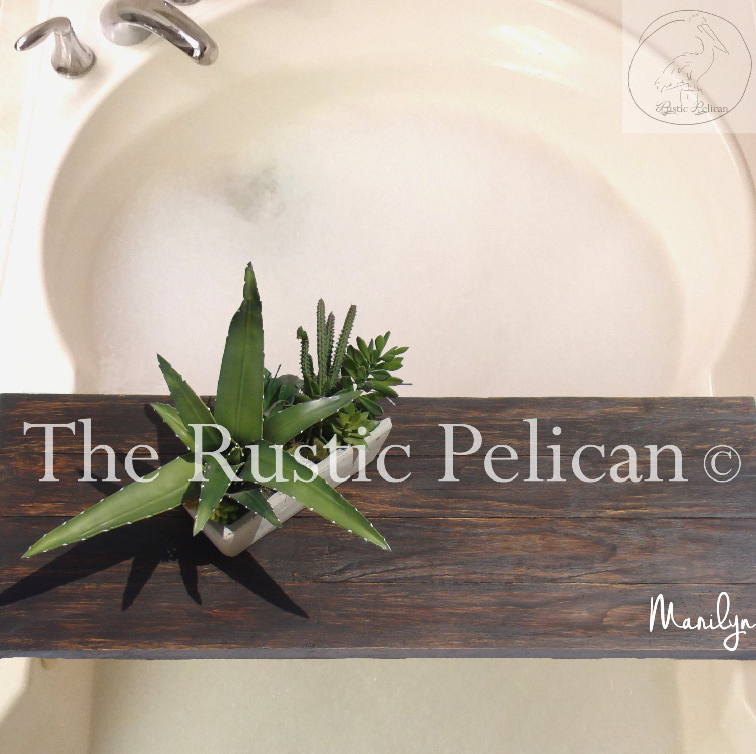 Bath Tray-Shower Caddy - Free Shipping - The Rustic Pelican