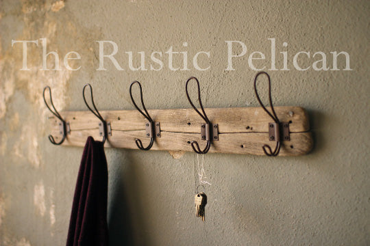 Reclaimed wood coat rack vintage coat rack-Vintage Hooks-MOdern Rustic -  The Rustic Pelican