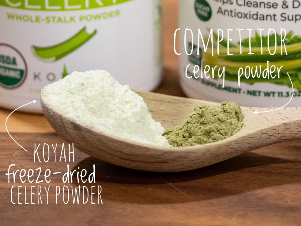 koyah celery powder vs competitors celery powder