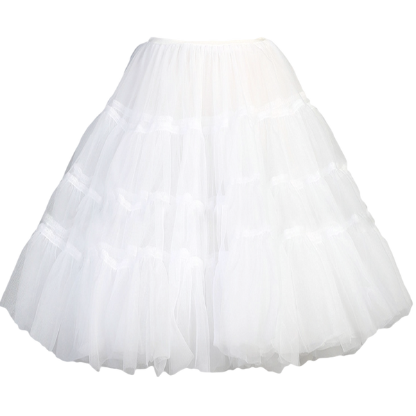 Three Layer White Tea Length Half Petticoat Underskirt Girls 2T-10 ...