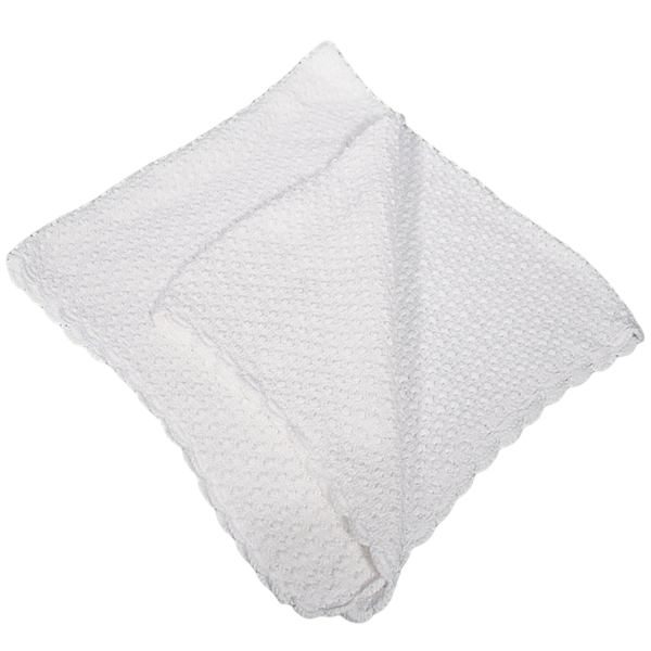 Popcorn Knit White 100% Cotton Shawl Blanket Infants – Rachel's Promise