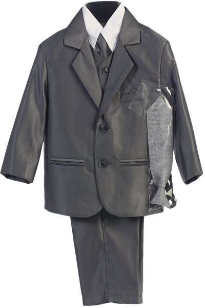 Pewter Grey Metallic 6 Pc Formal Dress Suit Boys – Rachel's Promise