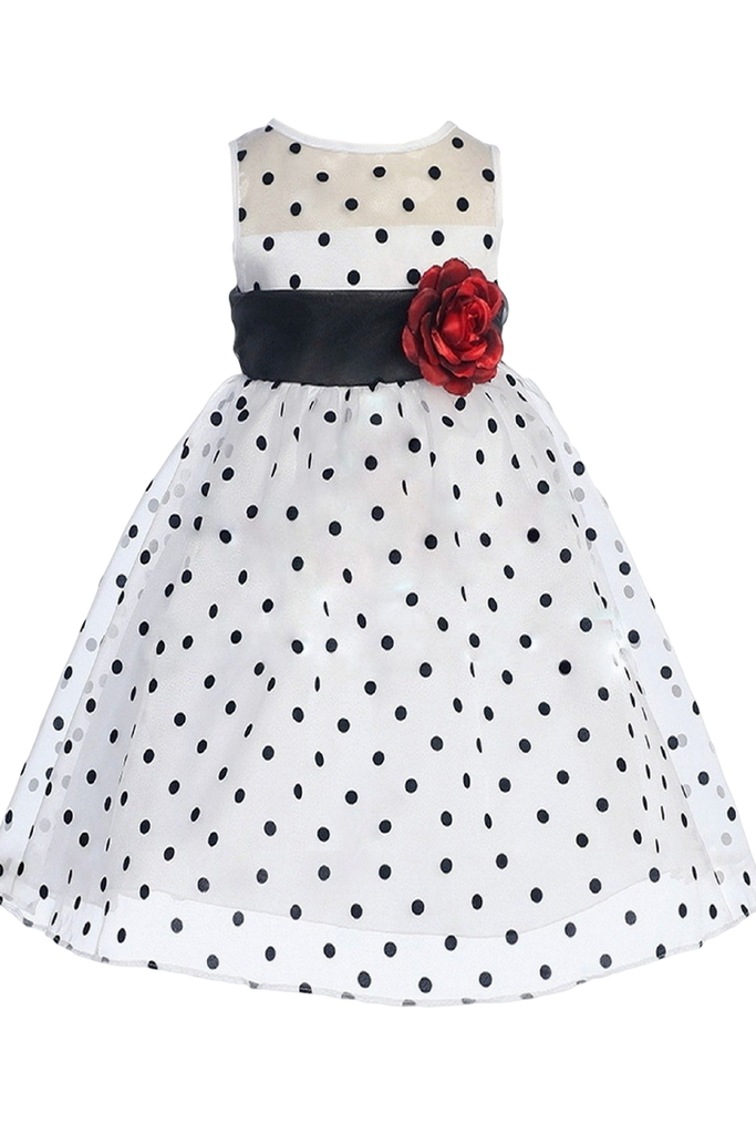 black and white polka dot baby dress