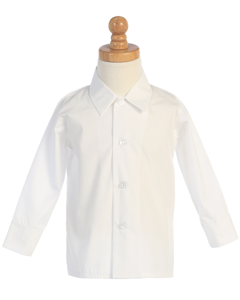 boys white long sleeve dress shirt