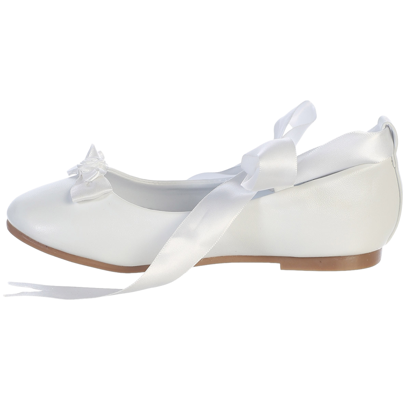 white satin ballet shoes with ribbon