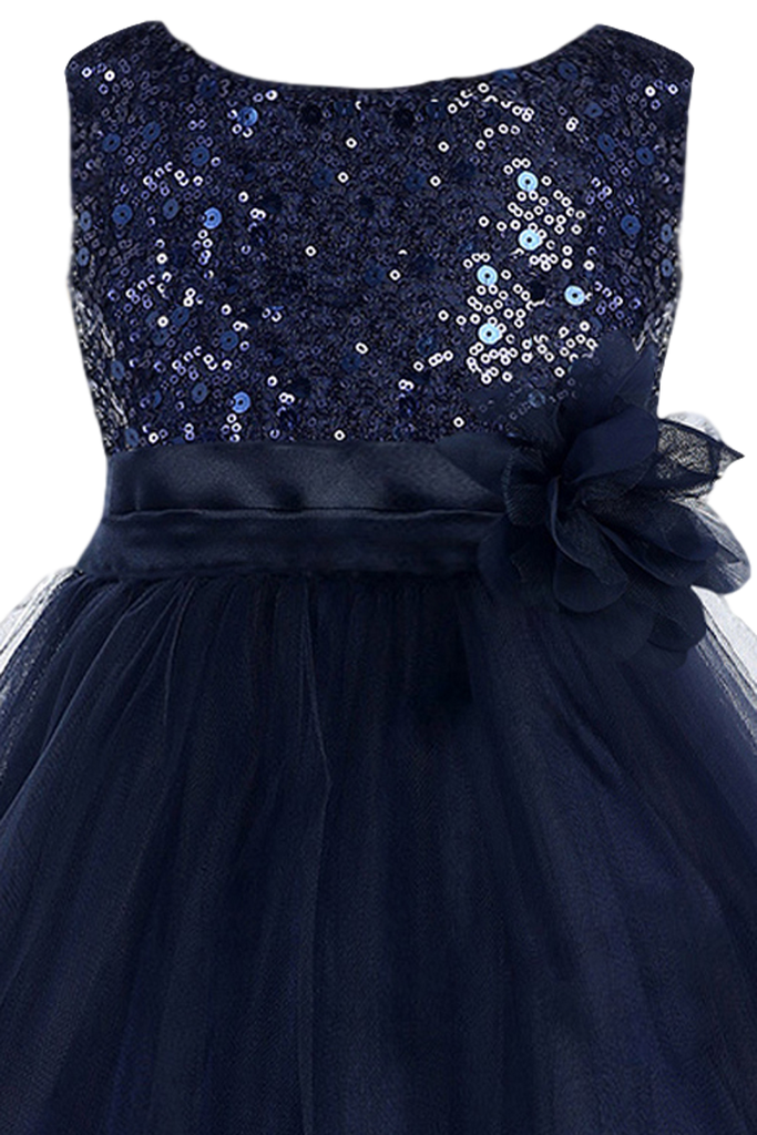 girls blue sequin dress