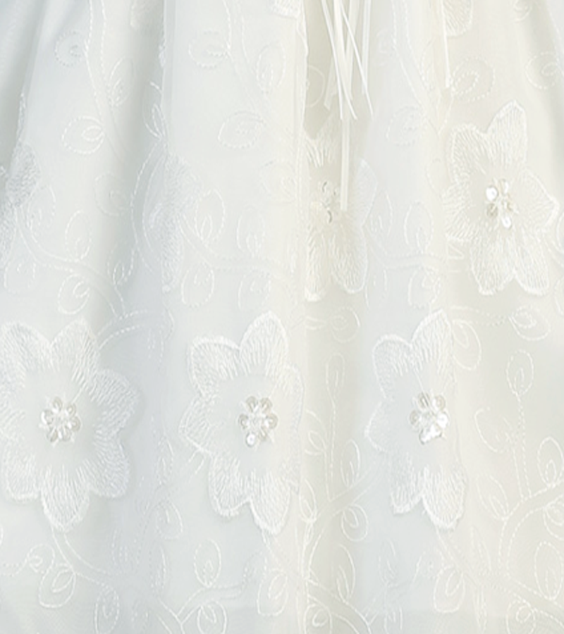 Flower & Vine Embroidery Organza Christening Dress – Rachel's Promise