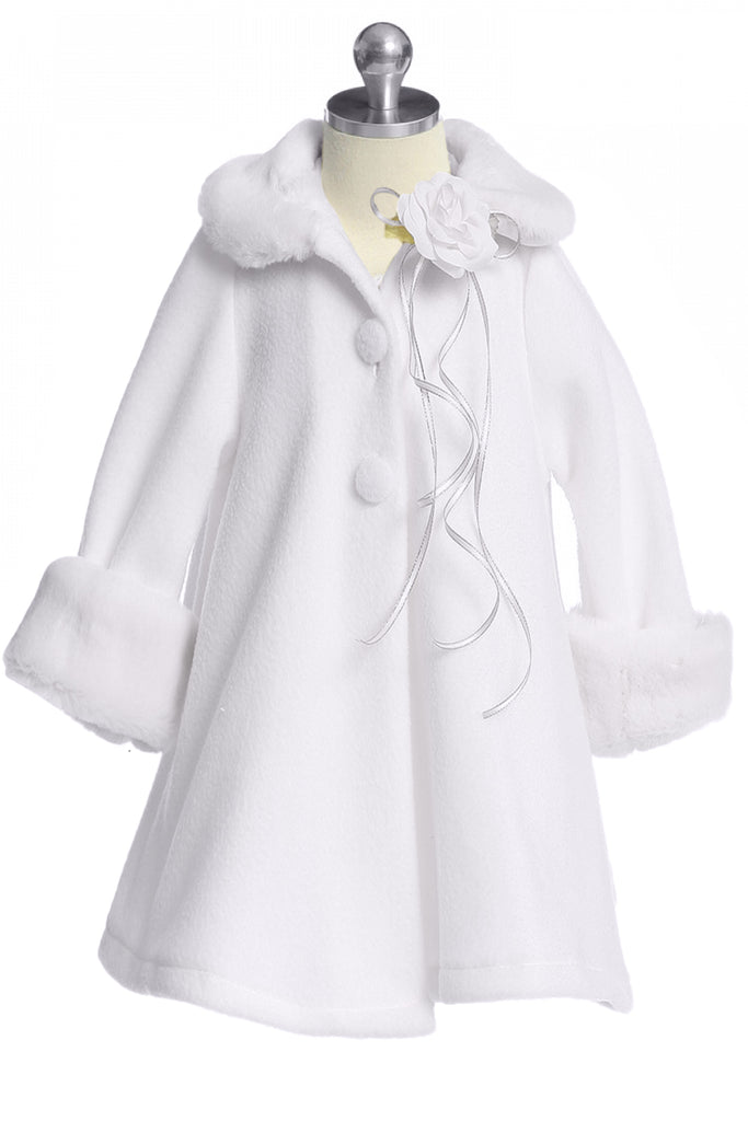 girls white dress coat