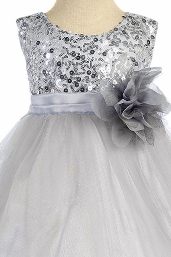 girls silver sequin dress