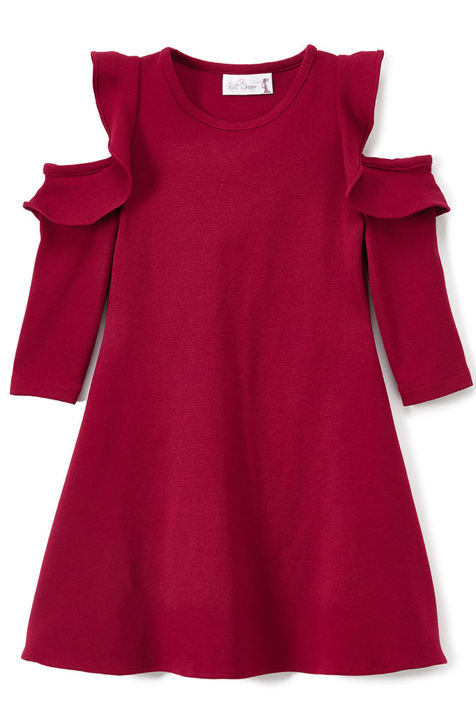 burgundy casual dress