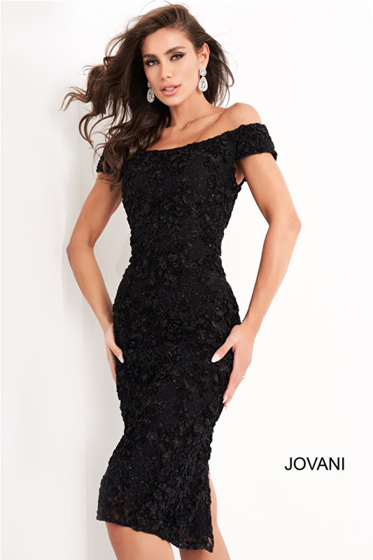 Jovani 1401 Light Pink lace knee length fitted cocktail dress short la –  Glass Slipper Formals