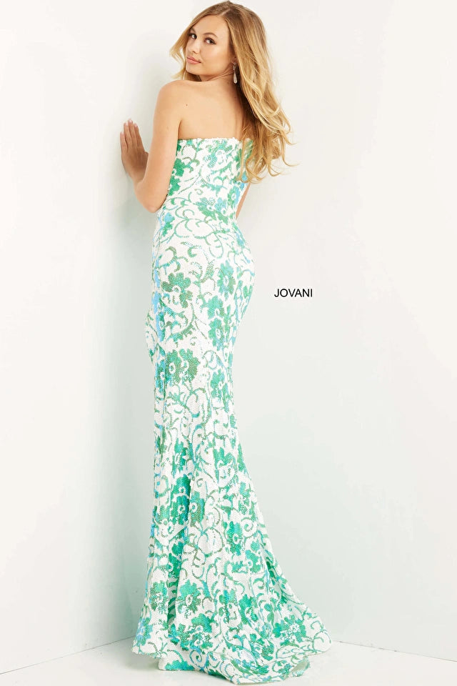Jovani 08099 Long Fitted Open Back Iridescent Sequin Mermaid Prom Dres – Glass  Slipper Formals