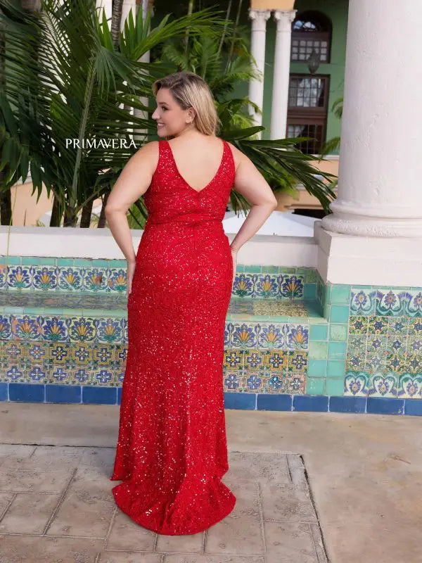 Red Georgette Plus Size Gown Style Suit SUUDS45726