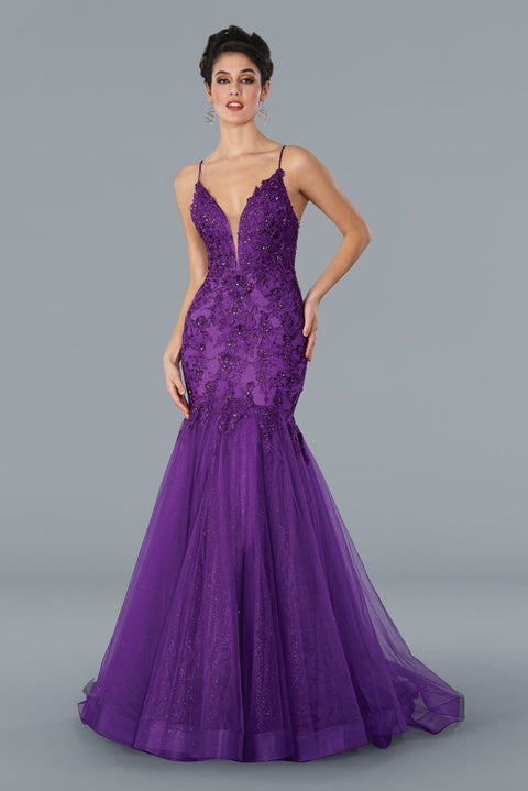 Unique pastel purple sparkle ball gown wedding/prom dress with glitter  tulle and court train
