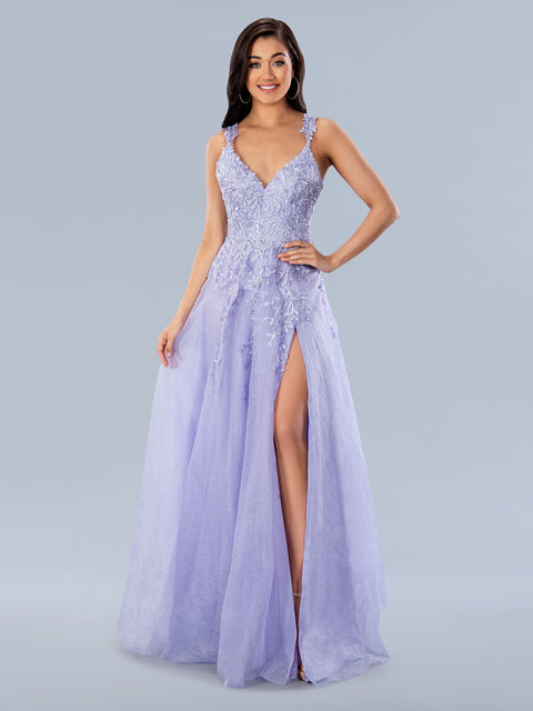 Stella Couture 22069 Long Fitted shimmer Glitter off the shoulder Prom –  Glass Slipper Formals