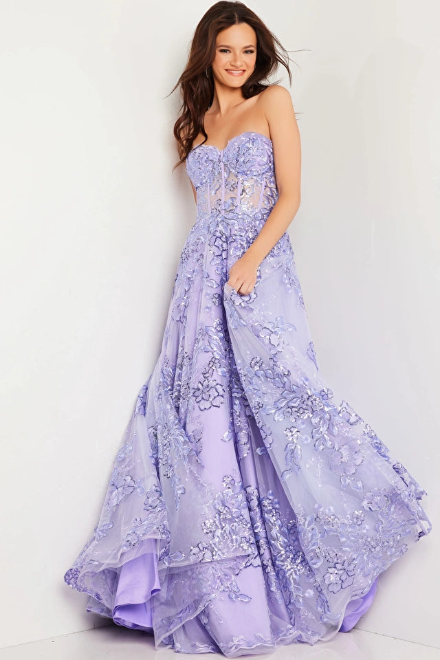 Cute Tiered Lavender Tulle Sweetheart Corset Prom Dress - VQ