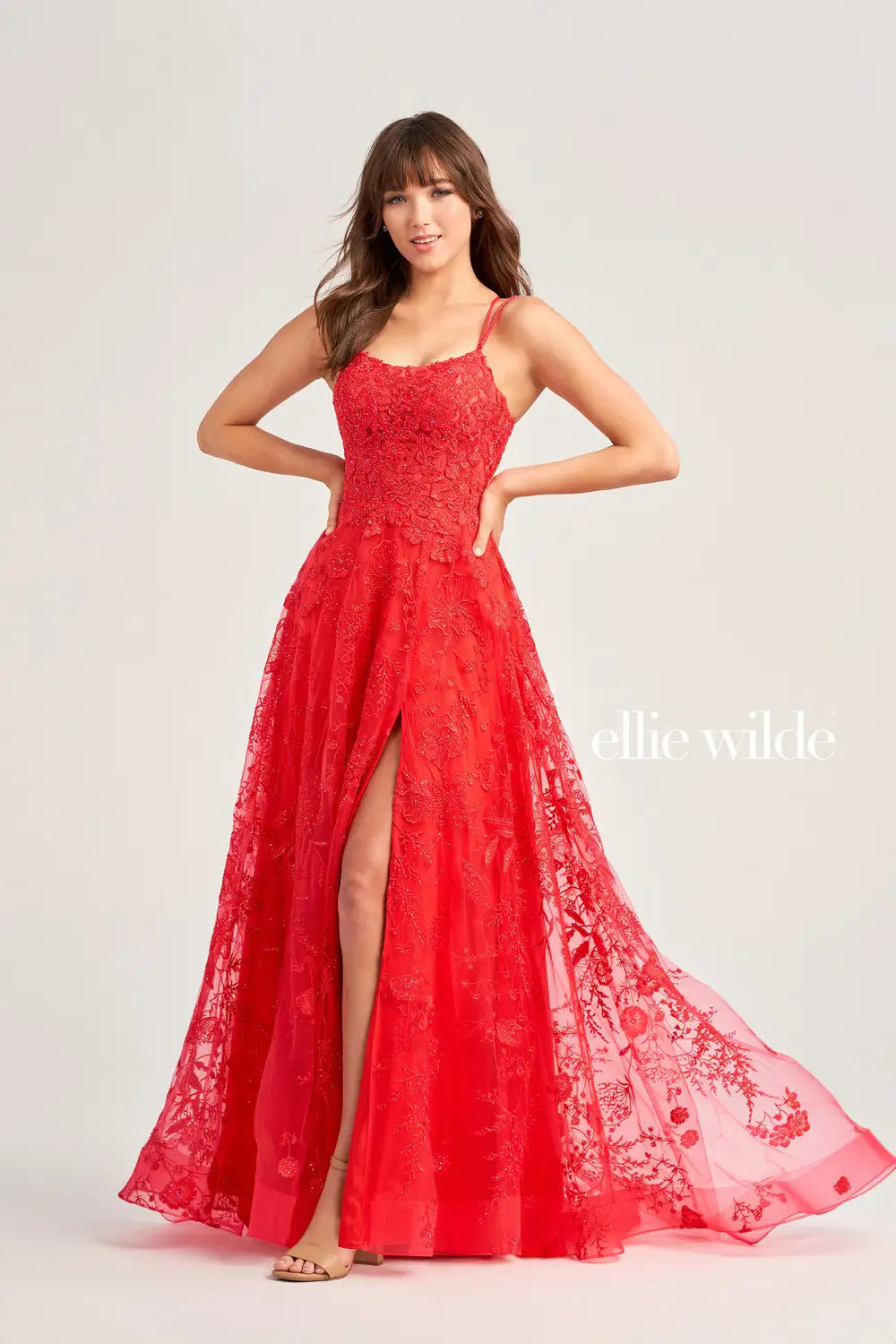 Ellie Wilde Corset Illusion Lace Prom Dress EW35032 – Terry Costa