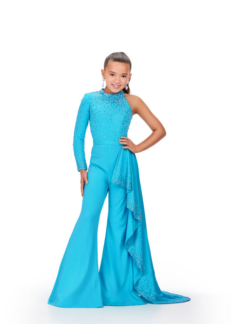 Ashley Lauren Kids 8253 Size 12 Neon Orange Girls Pageant Jumpsuit Ruf –  Glass Slipper Formals