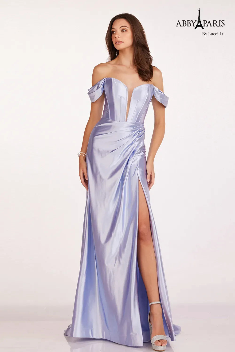 Ladivine CD868 Sheer Corset Maxi Slit Prom Dress Pageant Gown Overskir –  Glass Slipper Formals