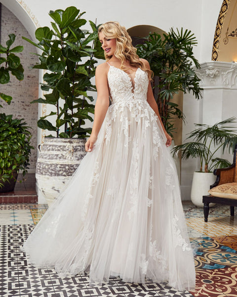 Amarra Bridal Sadie 84383 Fitted sheer lace wedding dress Bridal