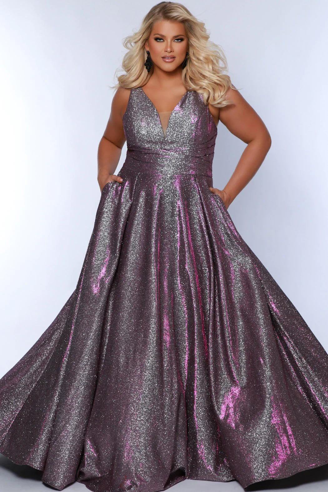 Sydneys Closet SC7338 Size 16 Green Long A Line Plus Size Formal Prom –  Glass Slipper Formals