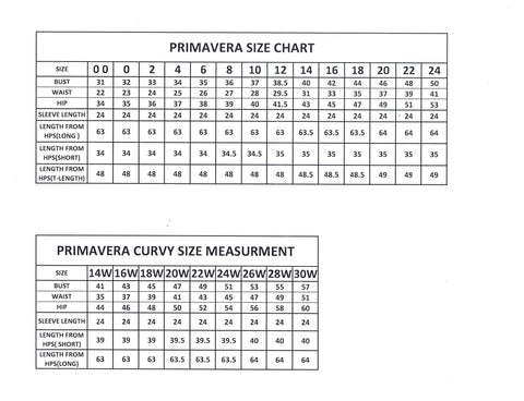 Primavera Couture Size Chart Glass Slipper Formals