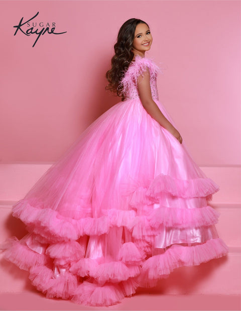 Ruffle Bottom Satin Maxi Dress in Pink – Cattivo
