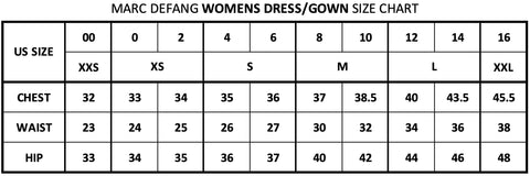 Marc Defang Size Chart Glass Slipper Formals