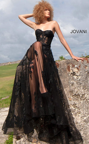 Jovani 02845 Sheer Corset Maxi Skirt 