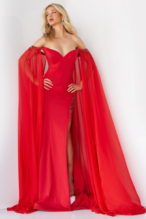 Offerta! ELASTIC JERSEY TANGO DRESS WITH SLIT SLEEVES AND RED DETAILS 4-0124