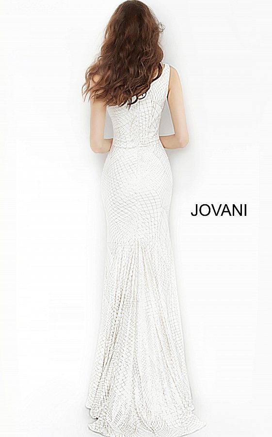Jovani 1119 Long Glitter Jersey Prom Dress Evening Gown One Shoulder M ...