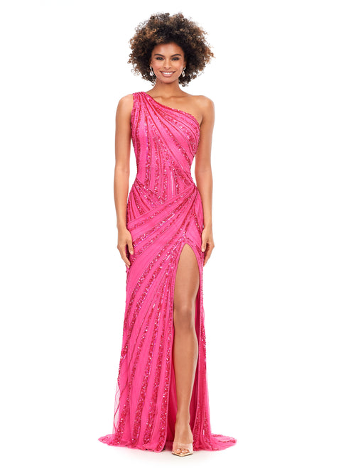 Ashley Lauren 11342 Long Prom Sequin Spaghetti Strap Prom Dress