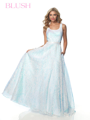 shimmer ball gown