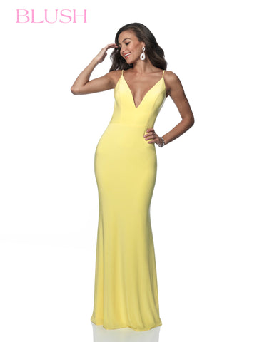 yellow fitted prom dresses