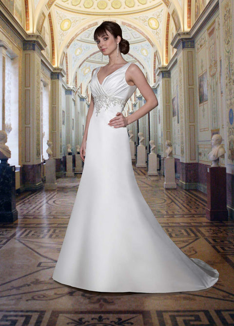 Private Bridal 18797 Size 20 Satin A Line Strapless Wedding Dress