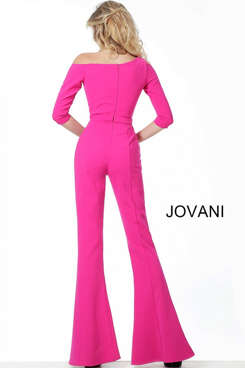 Hot Pink Long Sleeve Self Tie Waist Jumpsuit · Filly Flair