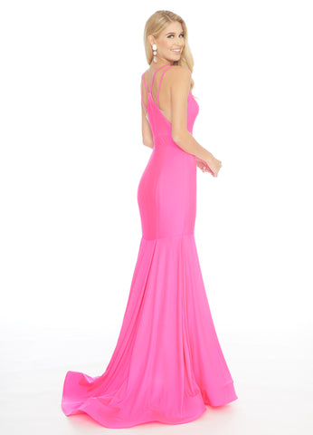 hot pink fitted dress