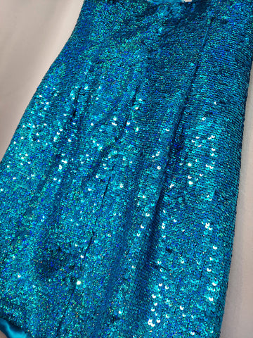 turquoise sequin dress