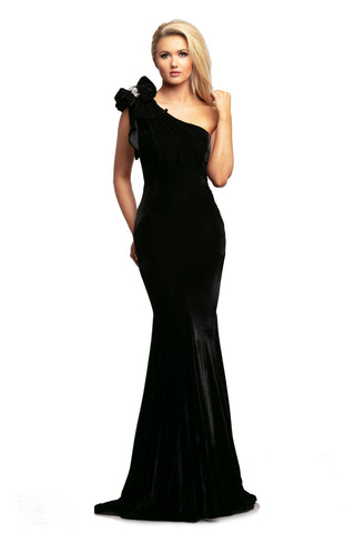 black one shoulder prom dress