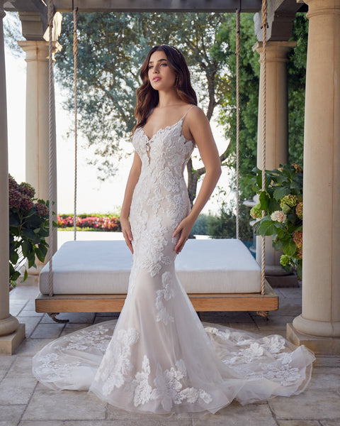 Casablanca Bridal 2447 Kimberly floral lace beaded wedding dress royal ...