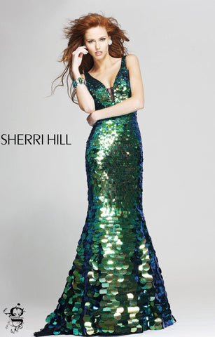 sherri hill black sequin dress
