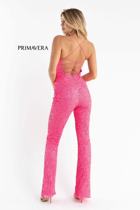 Catalda Pink Sequin Halter Open back Bodysuit – Emprada