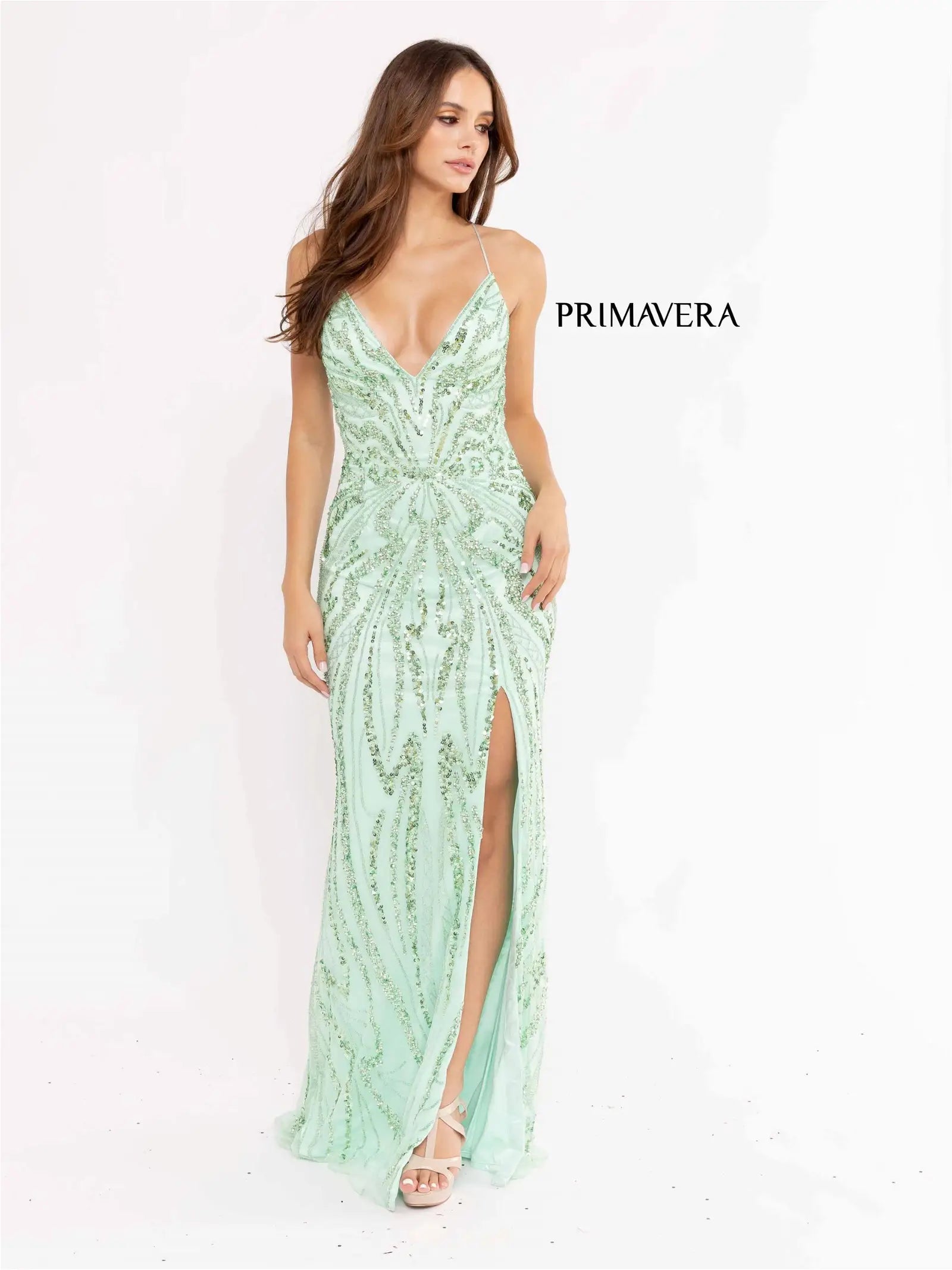 Primavera Couture 3908 Prom Dress Long Beaded Dress – Glass