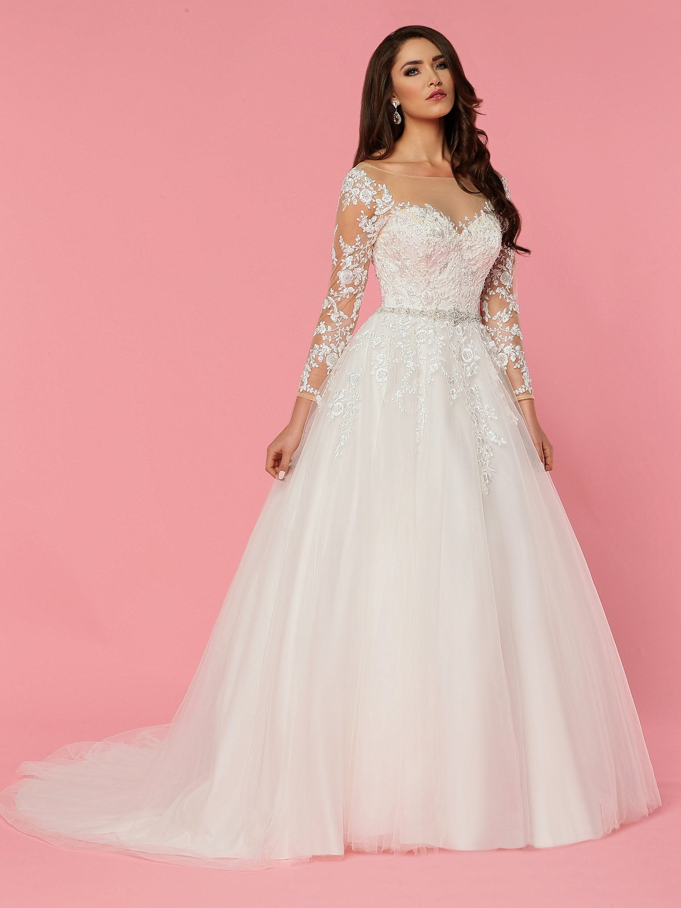 Davinci Bridal 50470 Embellished Lace Tulle Ballgown Wedding Dress She Glass Slipper Formals 5875