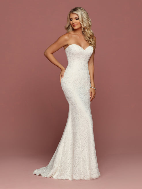 Davinci Bridal 50491 All Over Lace Fitted Wedding Dress Sweetheart Str Glass Slipper Formals 0509