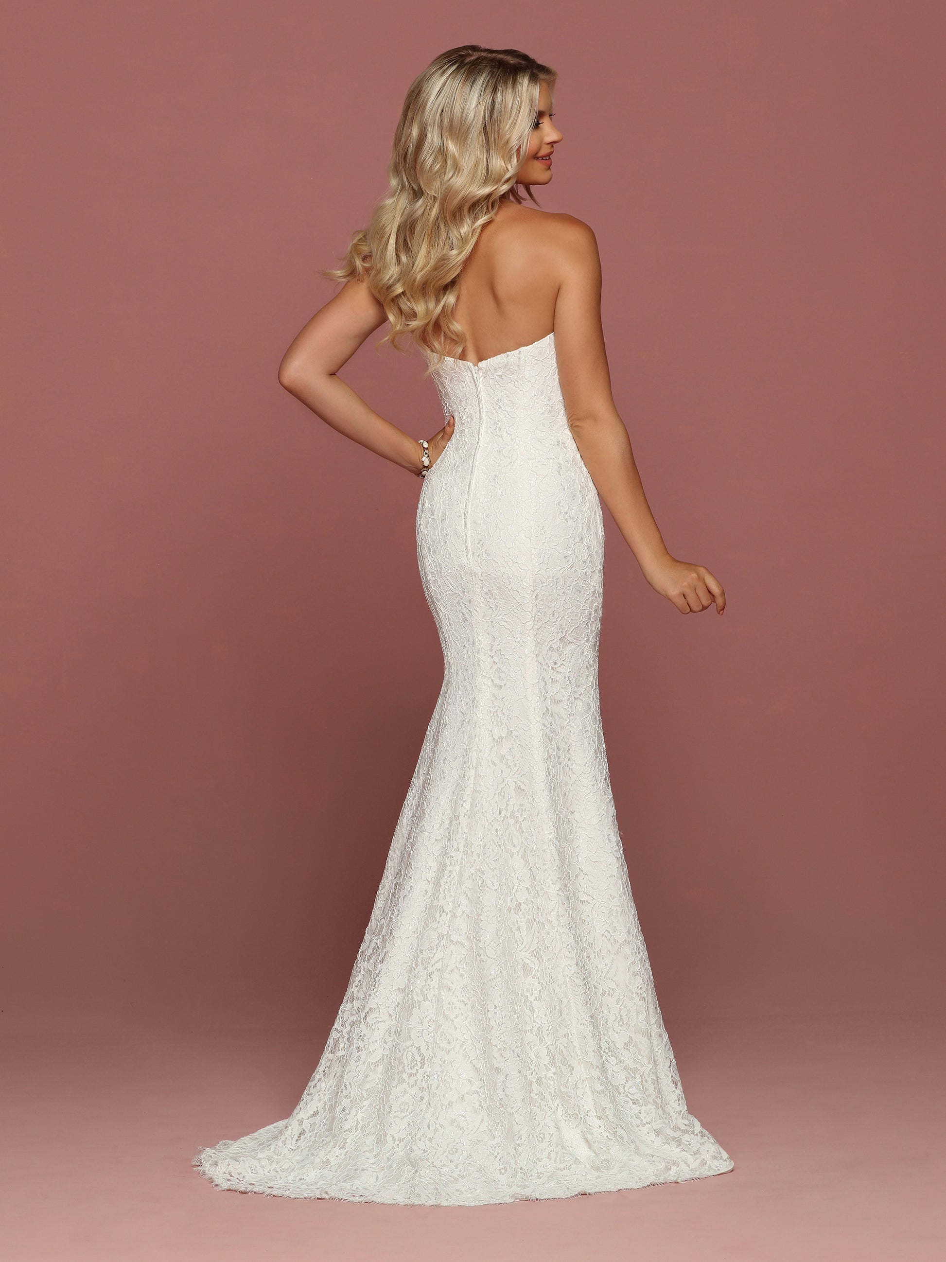 Davinci Bridal 50491 All Over Lace Fitted Wedding Dress Sweetheart Str Glass Slipper Formals 2495